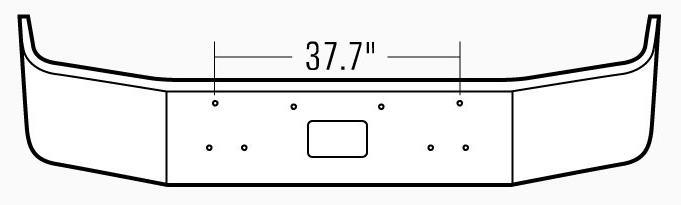 Peterbilt 377 Steel Chrome Bumper Without Fog Light Hole Cutouts - Big Truck Hoods