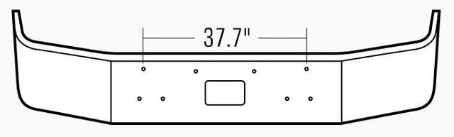 Peterbilt 377 Steel Chrome Bumper Without Fog Light Hole Cutouts - Big Truck Hoods