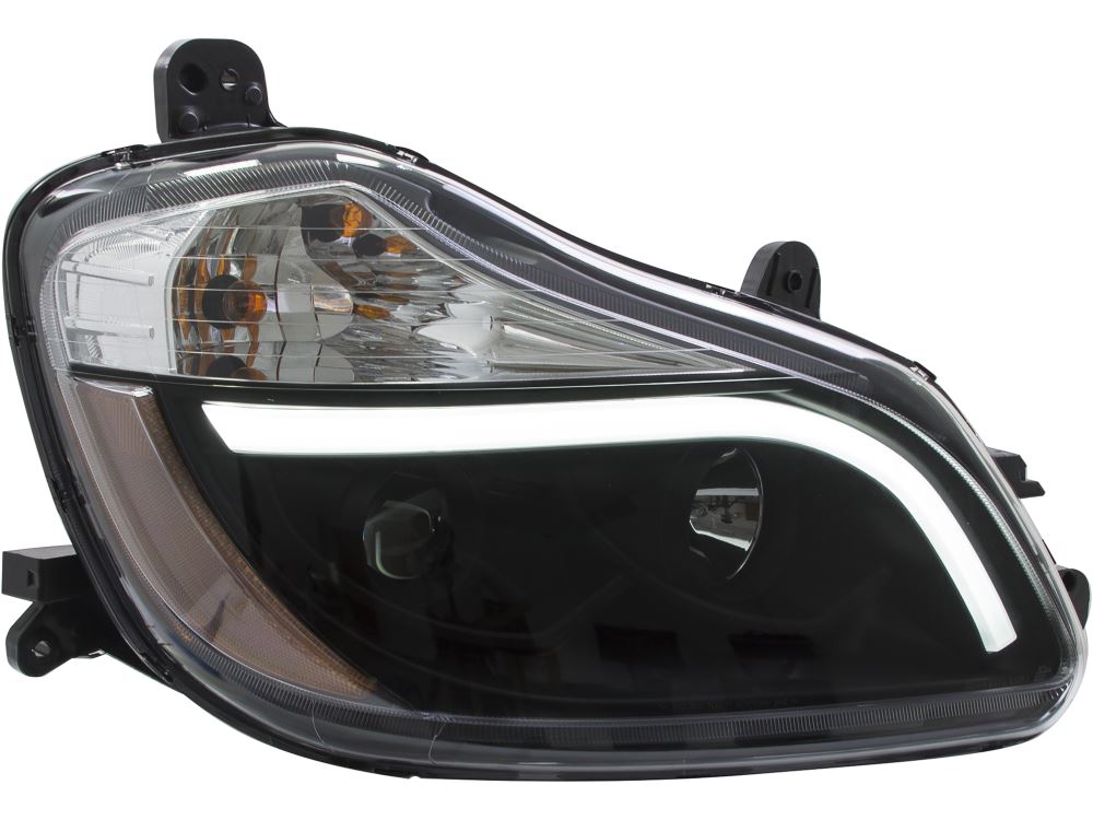 Eagle Eyes Headlight, Fits Kenworth T680 Black Projector Headlights Right Side, KW2503102